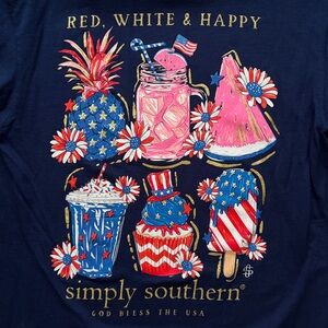 Simply Southern 4th of July Blue Short Sleeve Tee